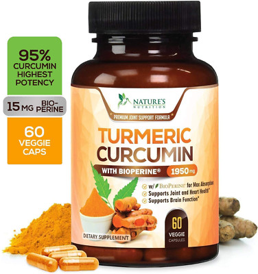 Tumeric Curcumin Ginger Max Potency Bioperine Black Pepper Dietary Supplements