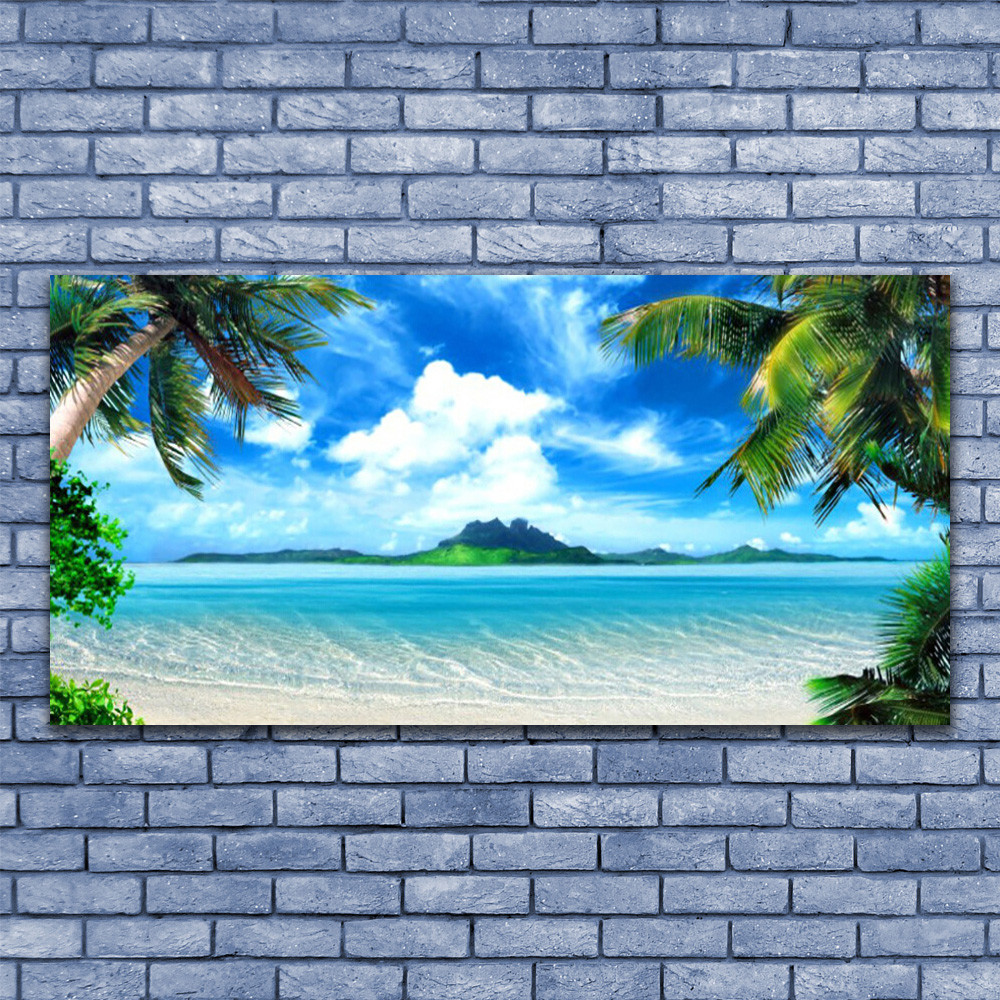 Toile paysage de mer 140x70 cm grand tableau impression panorama moderne