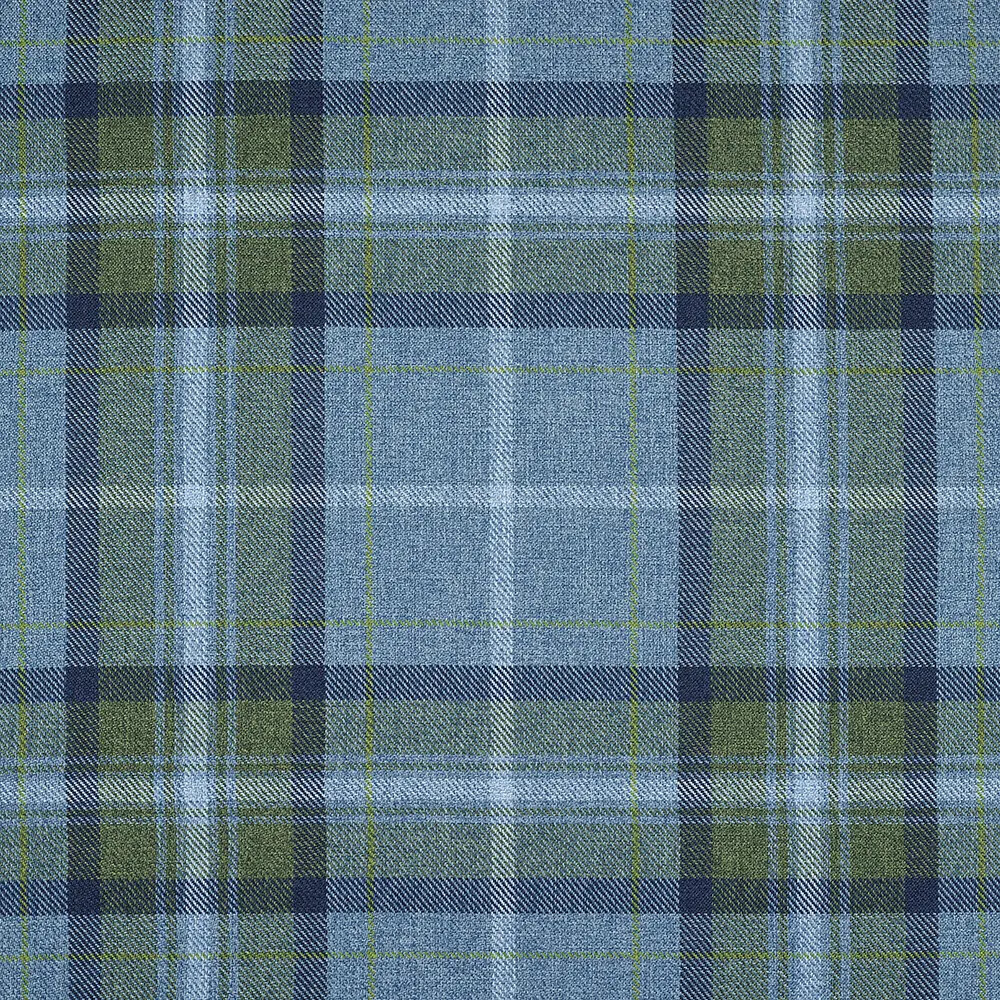 Grampian Faux Wool Tartan Check Fabric - Green & Red Plaid Upholstery Or Curtain Material, 60" Wide