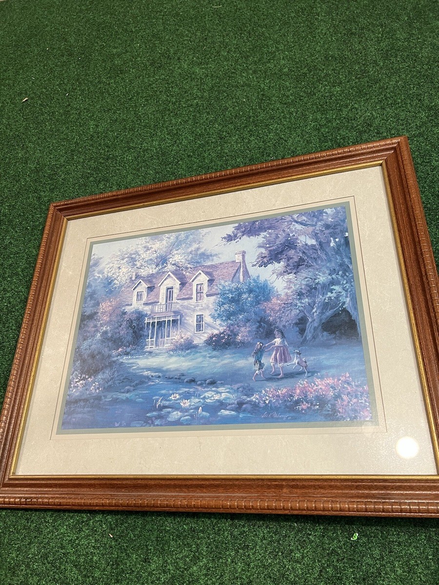 ◆LEE◆ Kansas Graphic Pigment Dying Man to Man Classic Blue Lee K parkinson 1989 painting 11in x 15.5 in. Perfect