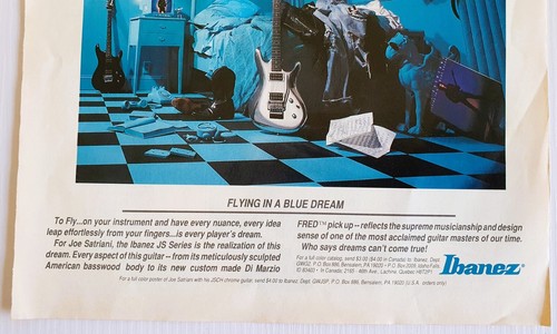 JOE SATRIANI IBANEZ JS Series magazine ad pin-up pull-out poster 1 page - Picture 3 of 7