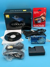 Nikon COOLPIX S220 Blue - 10 MP Digital Camera Plus Extras Works Great