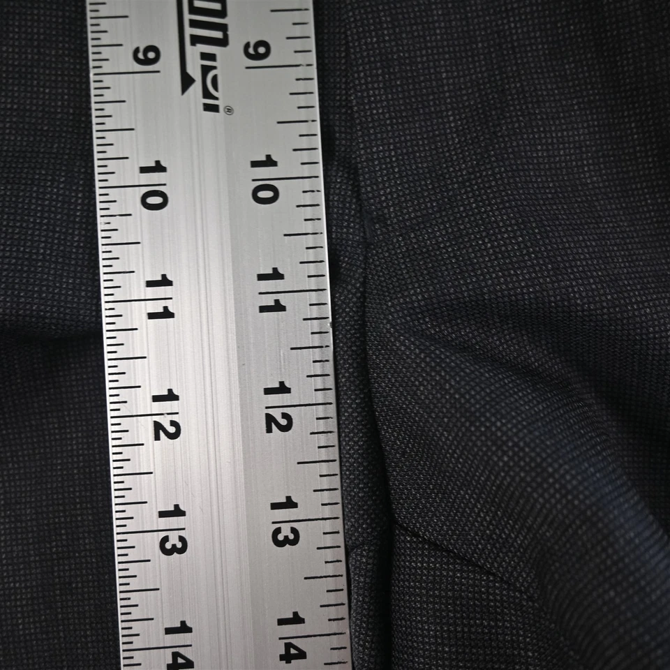 Joseph & Feiss 38x26 灰色鸟眼 100% 羊毛打褶全切男式裤子 — 第 3/4 张图片