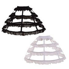 Women Girls Hollow Lotus Leaf Lace Bird Cage Fish Bone Skirt Cosplay Dres