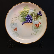 Hutschenreuther Chop Plate 12 1/2" Grapes w/Gold 1910-1920 Hand Painted Favorite
