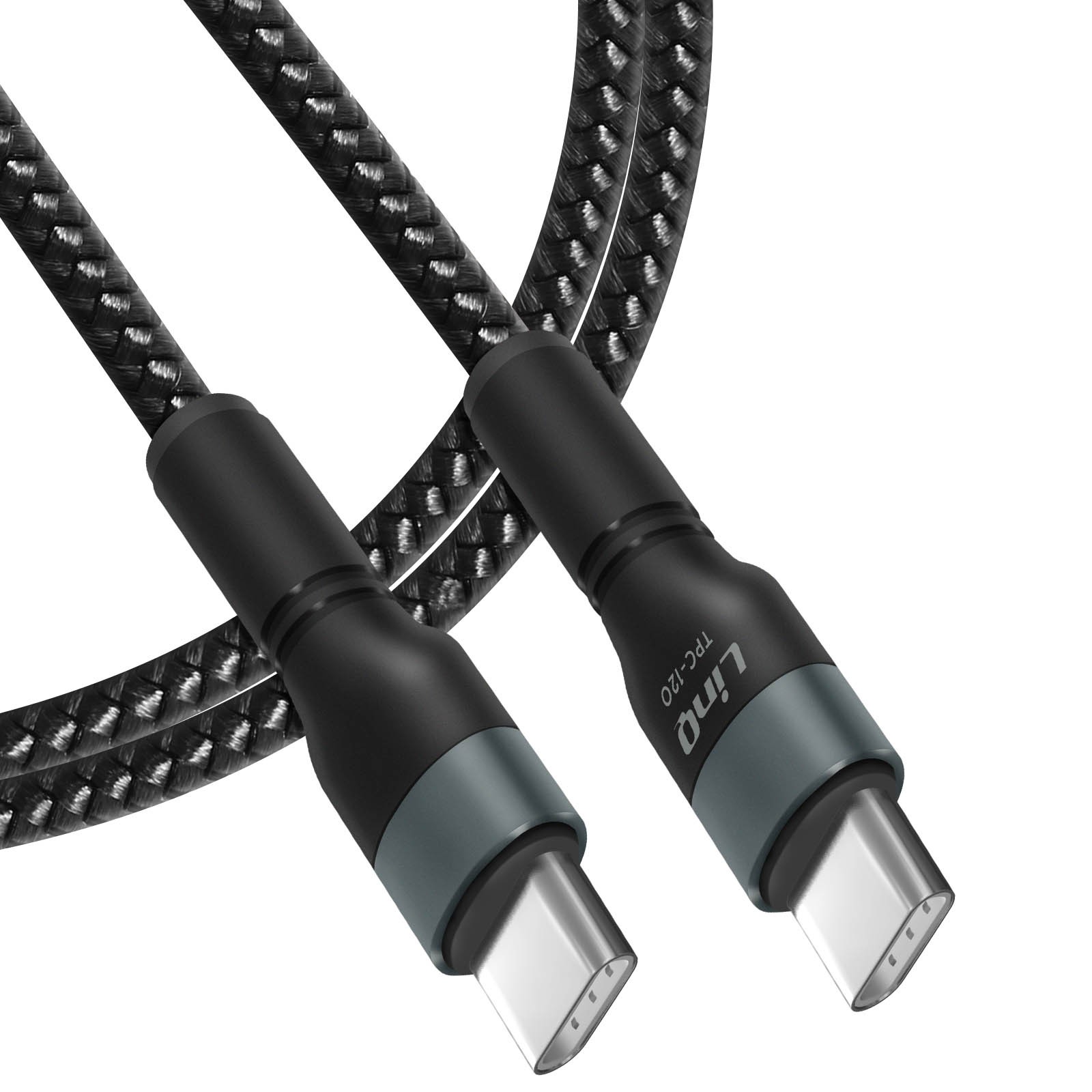 Câble USB-C Power Delivery 60W LinQ noir de 1,8m à recharge ultra rapide