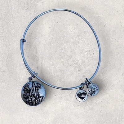 Partners Statue Mickey Mouse Disney Bangle Bracelet Silver Alex and Ani Castle