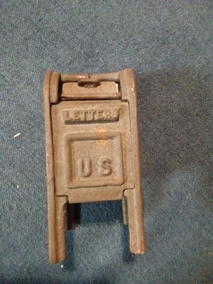 Vintage Cast Iron U.S. Mailbox Bank  5'' Tall X 2 1/4'' Wide  Antique Bank