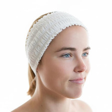 Disposable Facial Spa Headbands Individual Wrapped 100, White