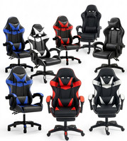 Gaming Chair Massage Computer Chair with Footrest and Lumbar Swivel PC Chairs