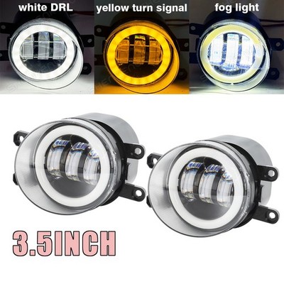 3.5'' Inch LED Fog Lights White Yellow Hi/Lo Beam Driving Lamp For Lada GRANTA