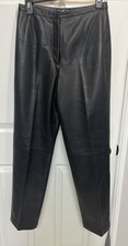 Mixit 90s Y2K Black Soft Leather High Rise Straight Leg Pants Womens Size 6 EUC