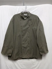 Chef Works Olive Chef Coat L NWOT Long Sleeve 100% Cotton Cook Workwear Jacket