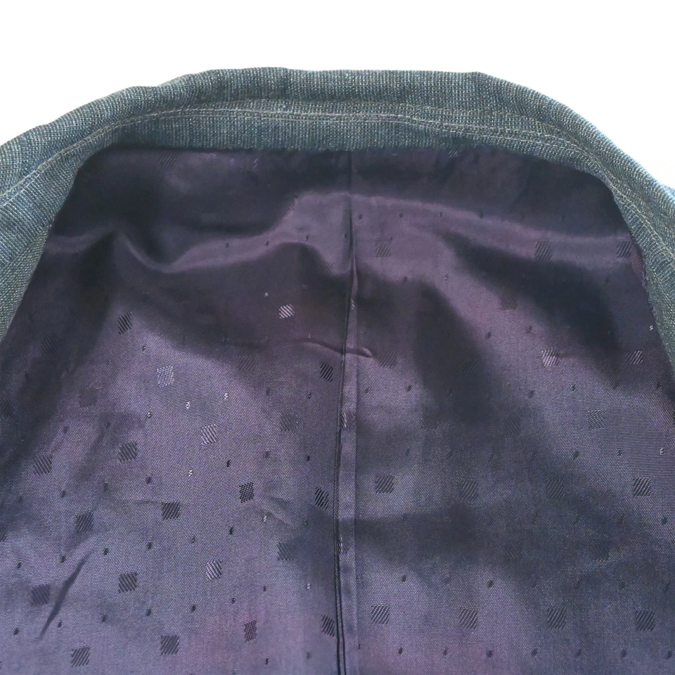 定制 42R 32x30 蓝色羊毛双排扣男式夹克外套 — 第 4/4 张图片