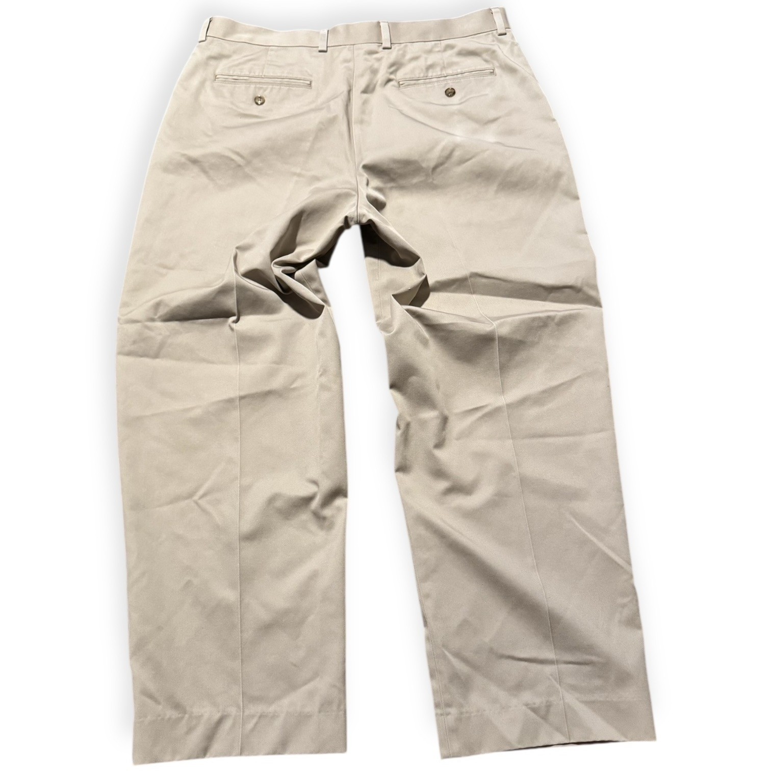 L.L. Bean Men’s 36 Natural Fit Khaki Vintage 262553 Flat Front 100% Cotton LL image 2