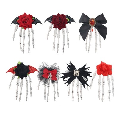 1PC Practical Plastic Skull Hand Hair Clip Halloween Party Costume Accessory