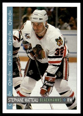1992-93 O-Pee-Chee Stephane Matteau Chicago Blackhawks #69