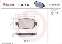 Brembo Bremsbelagsatz Scheibenbremse Prime P 85 140 FüR Seat Audi VW Skoda Q3 4