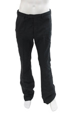 Prada Mens Silk Button Up Mid Rise Creased Dress Pants Black Size EUR 50 G2U