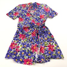 Jamie Brooke Med Vintage VTG Faux Wrap Rayon Padded Above Knee Dress PLS READ