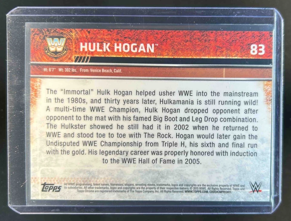 2015 Topps Chrome WWE Hulk Hogan X Fractor #83 - Image 2 of 2