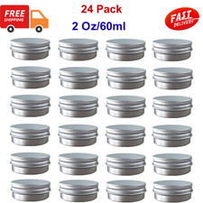 24Pack 2oz Metal round Tins Aluminum Tin Can Containers with Screw Lid for Salve