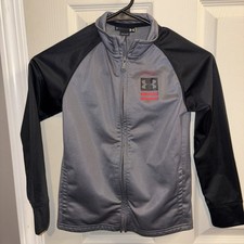 Under Armour Youth Jacket Size 7 Black Gray Full Zip