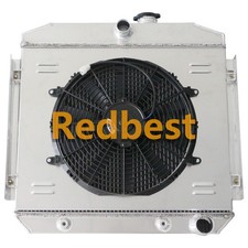 3Row Aluminum Radiator Shroud Fan Fit 1955 1956 1957 Chevy Bel Air Nomad V8 5056