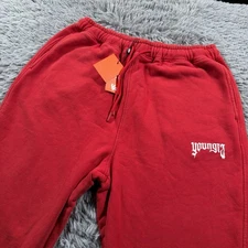Youngla Sweatpants Large Red White Anime Joggers Streetwear Loose Fit Mens