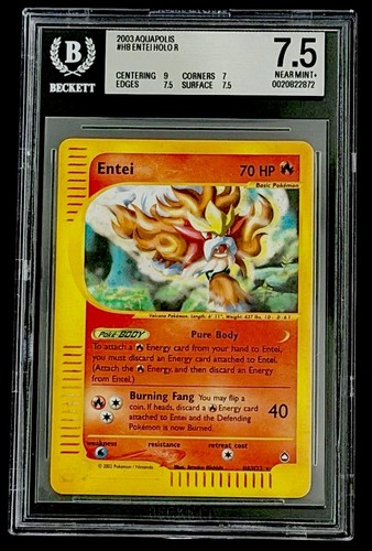 Entei H8/H32 2003 Pokemon Aquapolis Holo Rare Card English Edition