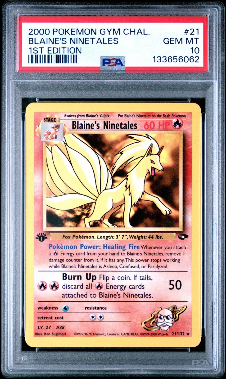 2000 Pokemon Gym Challenge Blaine's Ninetales 1st Edition #21 PSA 10 Low Pop