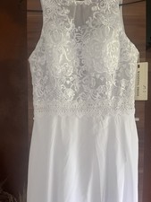 Hochzeitskleid, Standesamtkleid Vintage Mit Schleppe , Lang , Gr. 36