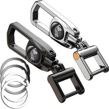 Metal Car Fob KeychainHeavy Duty Key Chain with 2 Detachable Key RingsKey Hol...