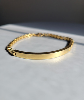 Vintage Tiffany & Co. Over 29g 18K Yellow Gold Venetian Link I.D. Bracelet 7.5''