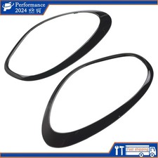 Glossy Black Headlight Trim Ring Bezels Pair For MINI Cooper R60 2011-2016 LH&RH