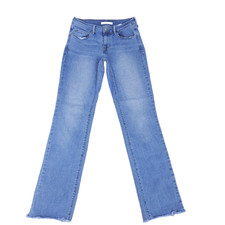 Levis 505 Womens Jeans 4 Blue Straight Leg Mid Rise Denim Pants Frayed Hem