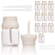 10PCS Empty 15ml baby bottle lip gloss tubes White Cute Lipgloss Container Tu...