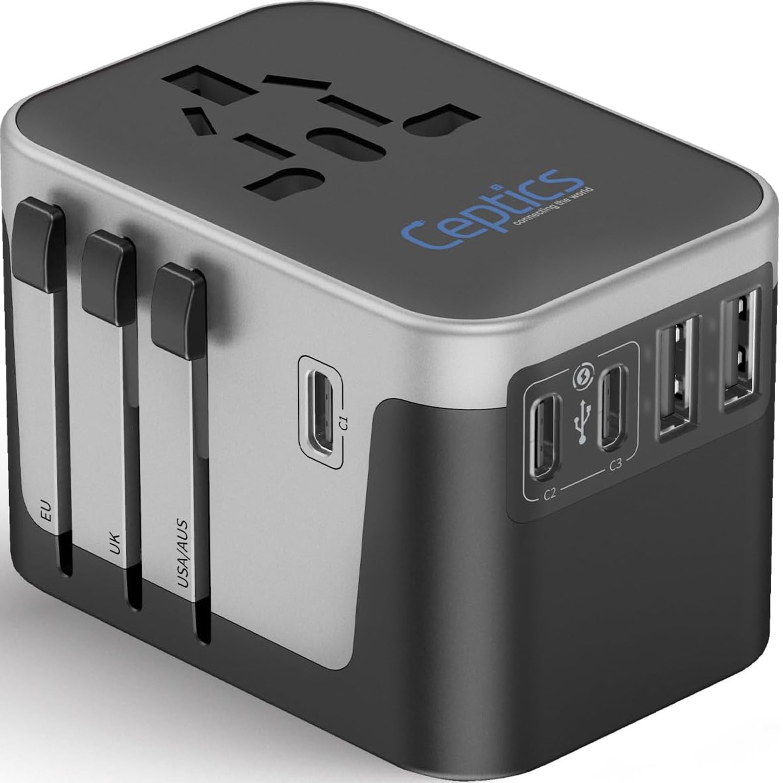 Universal Travel Power Adapter, Ceptics 6 in 1 Worldwide 1 P