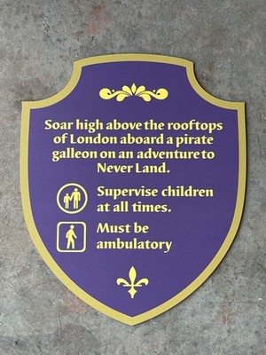 Walt Disney World Fantasy land Peter Pan's Flight Sign Prop