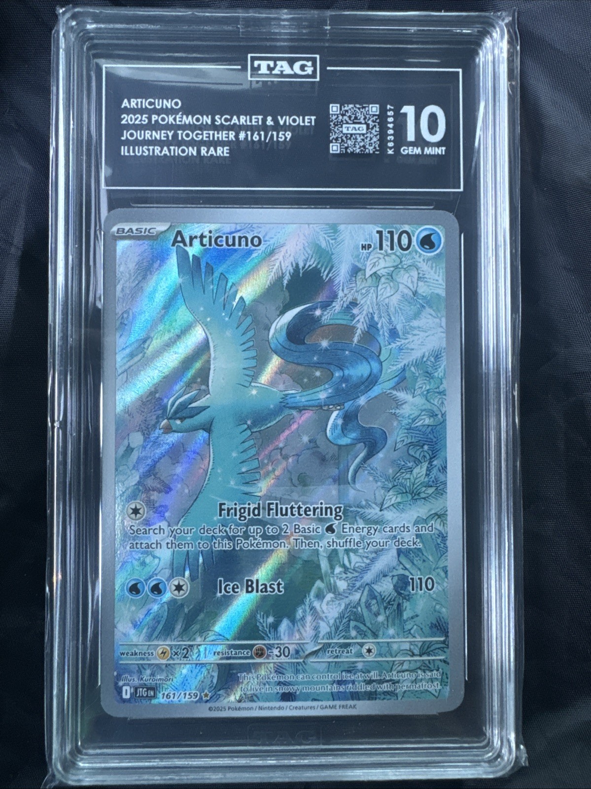Pokemon Journey Together Articuno 161/159 TAG 10 - GEM MINT 