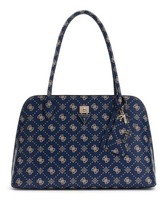 Guess Patsie Tote Schultertasche Kartenhalter Tasche Navy Logo Dunkelblau Beige