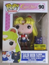 Funko POP SAILOR MOON w/ LUNA MOON STICK Hot Topic  Vinyl Figure MIB