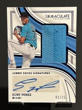 Eury Perez 2023 Panini Immaculate Collection Jumbo Socks Signature 01/25 #JSS-EP