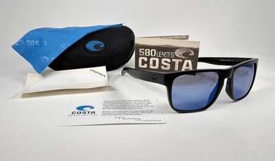 Costa Del Mar Spearo 580P 06S9008-0656 Black Matte Blue Polarized Sunglasses