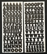 Unbranded BLACK UPPER LOWER ALPHABET NUMBER Stickers 4 Sheets