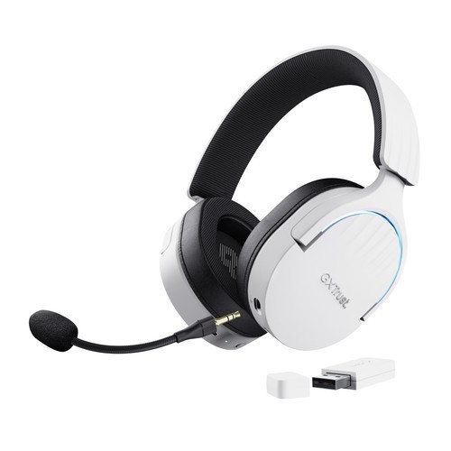 Trust Bianco Gxt491 Fayzo Cuffie Over Ear Bluetooth Virtual Surround Suono Surround, Muto, Regolazione Del Volume Gaming - Immagine 2
