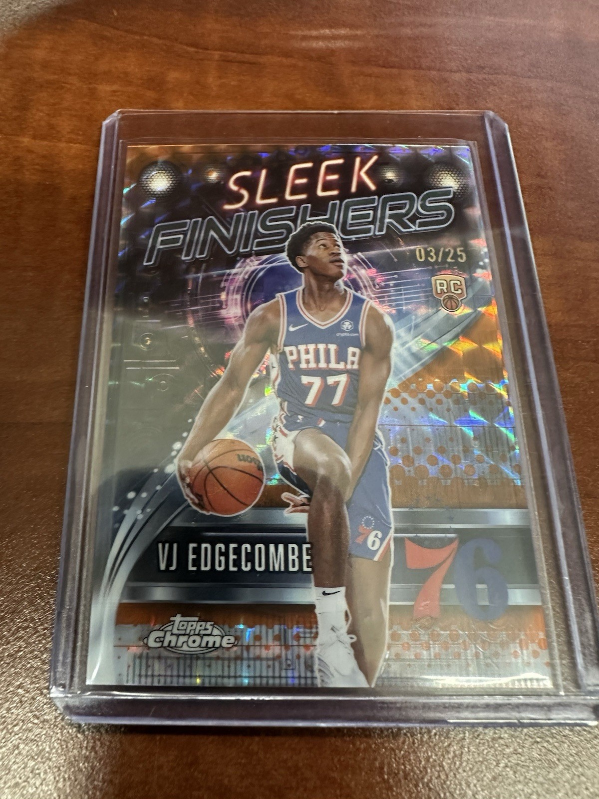 2025-26 Topps Chrome Orange Geometric Sleek Finishers Rookie VJ Edgecombe /25