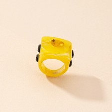 Unisex Acrylic Resin Ring Geometric Style Travel Gift Birthday Holiday European