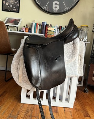 DRESSAGE SADDLE 18  DOMINUS DEEP SEAL WOOL FLOCKED ENGLISH SADDLE