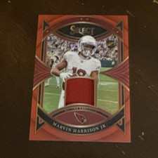 2024 PANINI SELECT MARVIN HARRISON JR. ROOKIE SWATCHES RED PRIZM RC #RS-MHJ